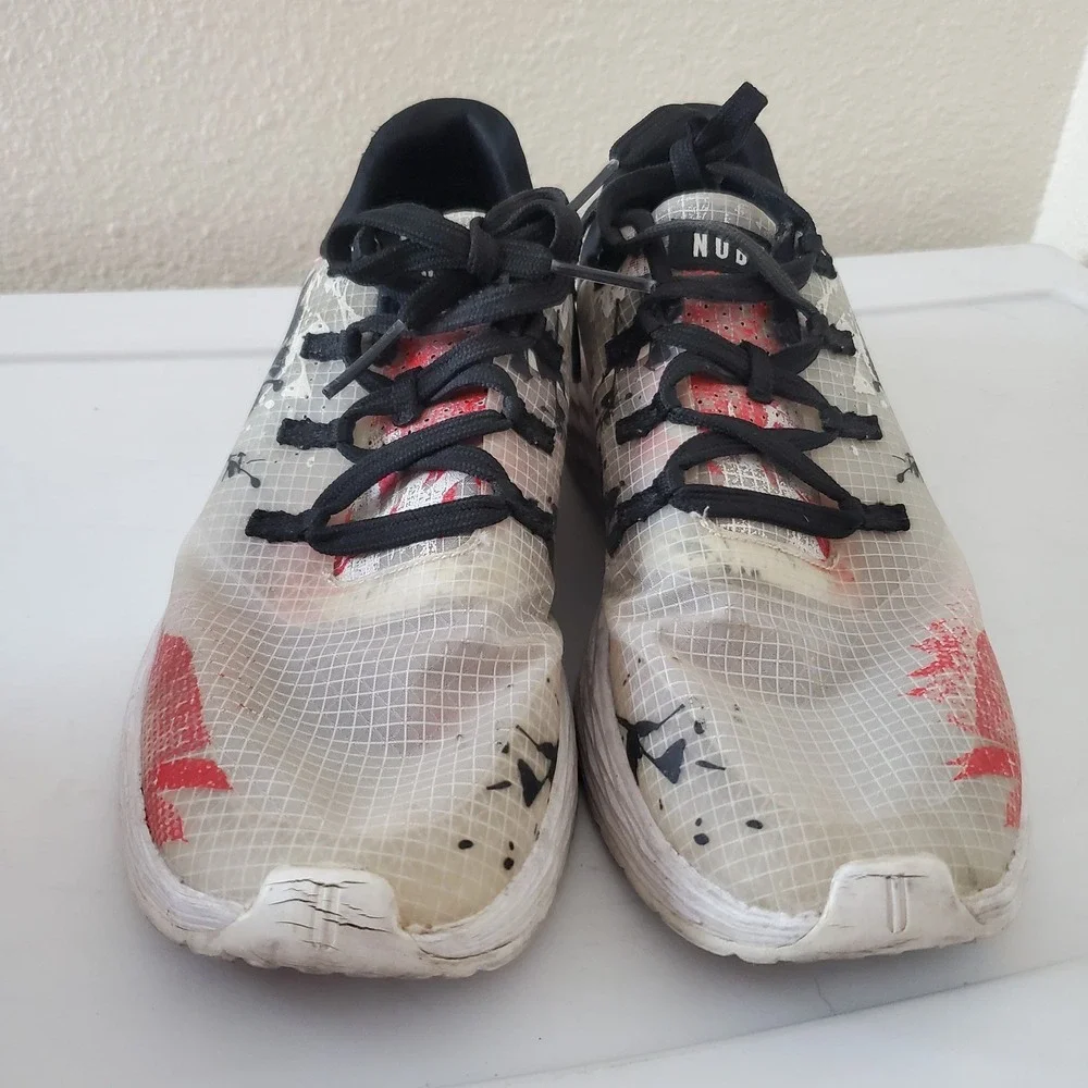 NOBULL Women's Ripstop Runner Shoes Size 8 Floral Red Black White Athletic